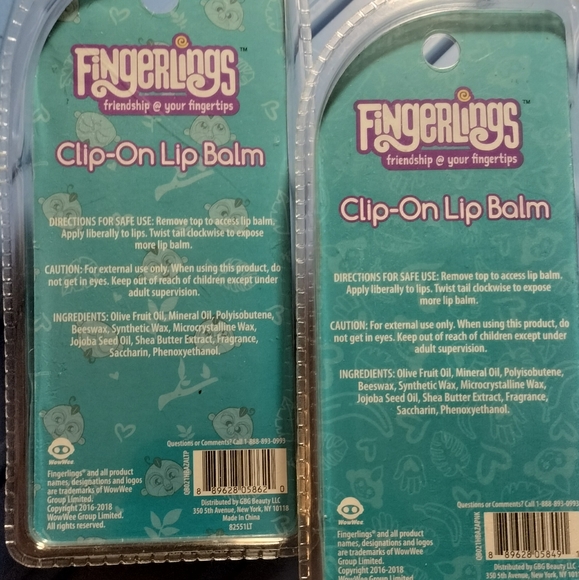 2 Fingerlings lip balms new and aealed - Picture 2 of 2